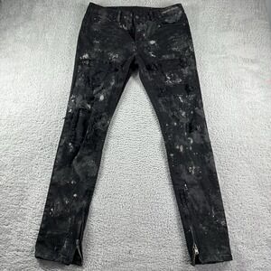 MNML Jeans Mens 33x31 Black Skinny Paint Splatter‎ Art Artist Grunge Emo Street